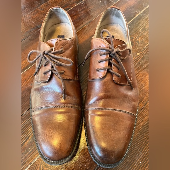 G. H. Bass Brown Leather Cap Toe Oxfords Bass Cleaver II (2091-200) - Picture 6 of 10